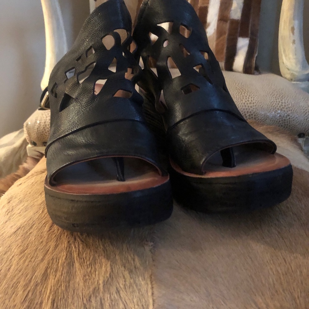 A.S.98  Laser Cut Black wedge size 39.  Open to Trades for other AS 98.